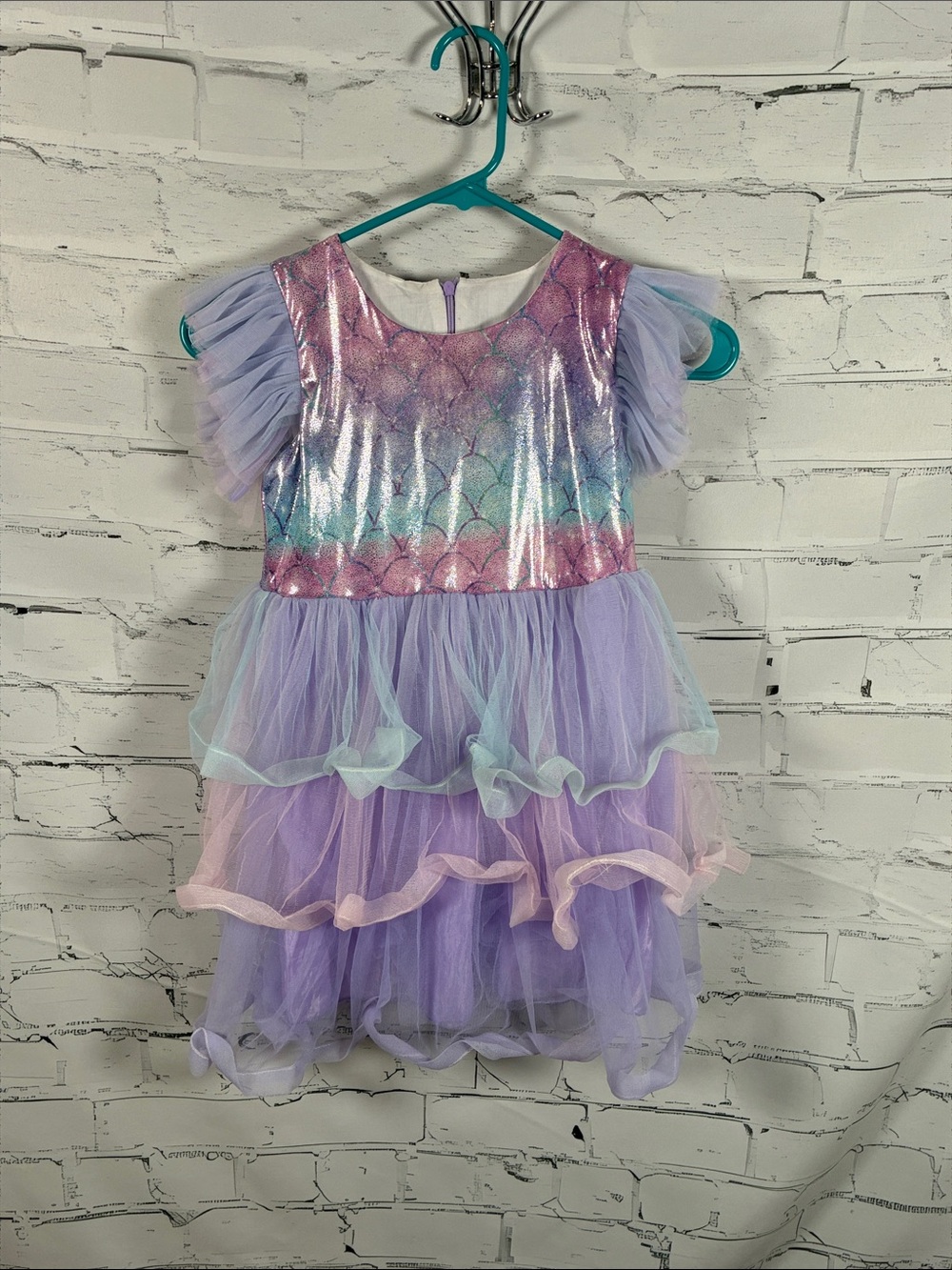 Kids Purple Pastel Mermaid Tulle Costume Dress